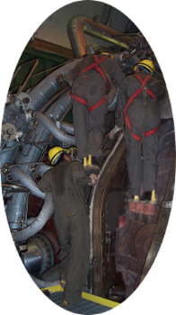 Arbeiten an der Turbine